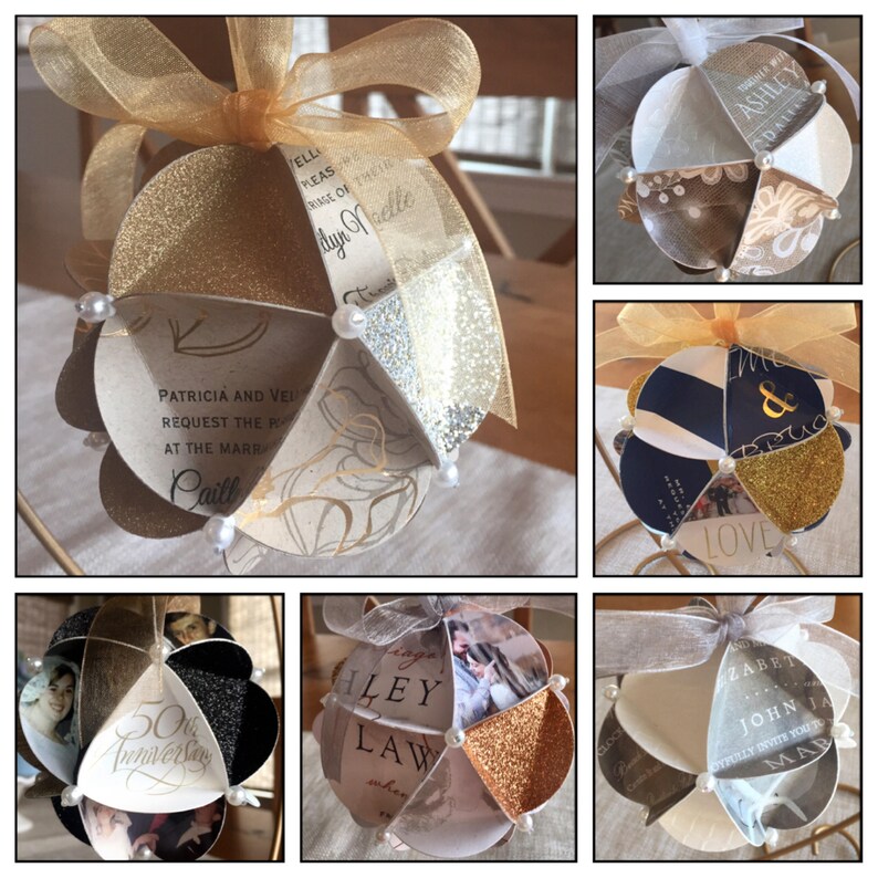 Keepsake Invitation Ornament Made of Wedding Invitation Etsy