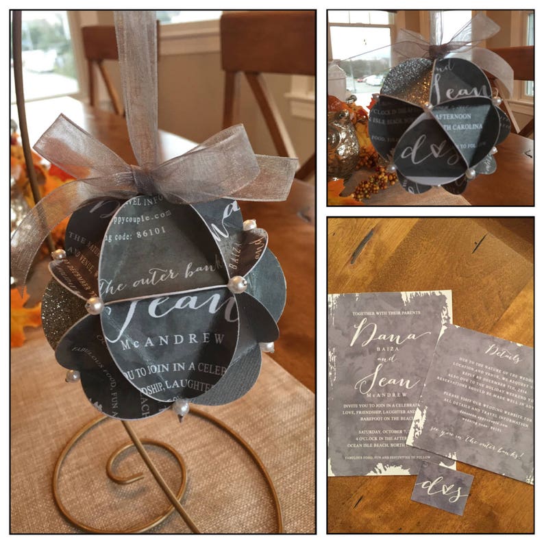 Keepsake Invitation Ornament Made of Wedding Invitation Etsy