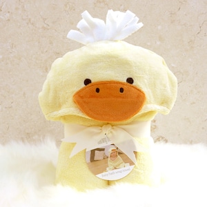 Personalised Duck Baby Hooded Gift Towel Personalised Baby Gift image 2