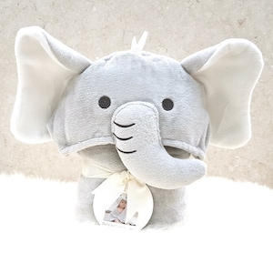 Personalised Elephant Hooded Baby Gift Towel Personalised Baby Gift image 4