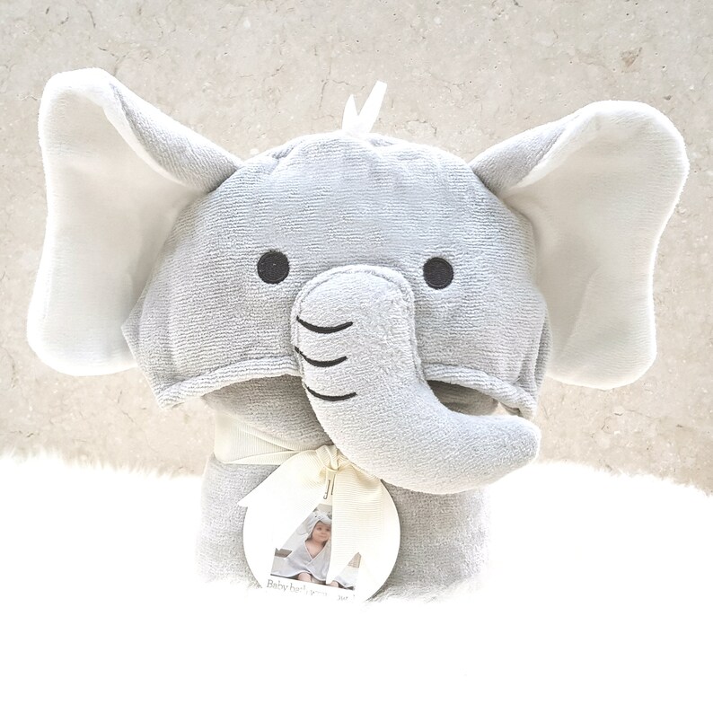 Personalised Elephant Hooded Baby Gift Towel Personalised Baby Gift image 4
