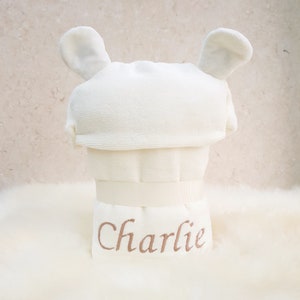 Personalised Polar Bear Hooded Baby Gift Towel Personalised Baby Gift image 4