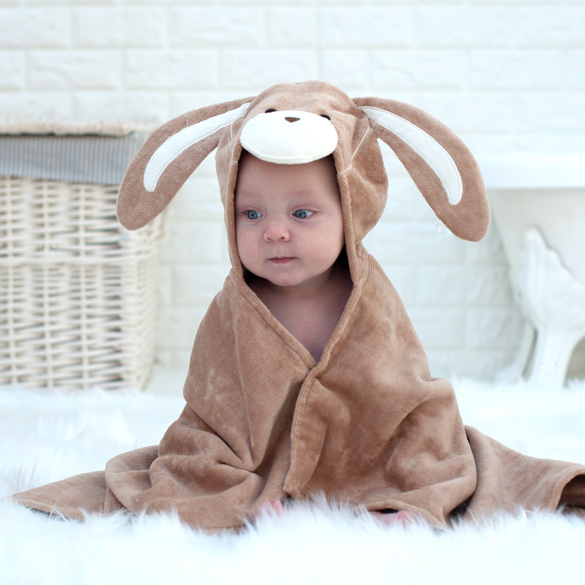 Bathing bunnies towel deals