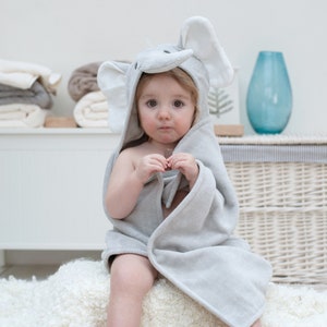 Personalised Elephant Hooded Baby Gift Towel Personalised Baby Gift image 7