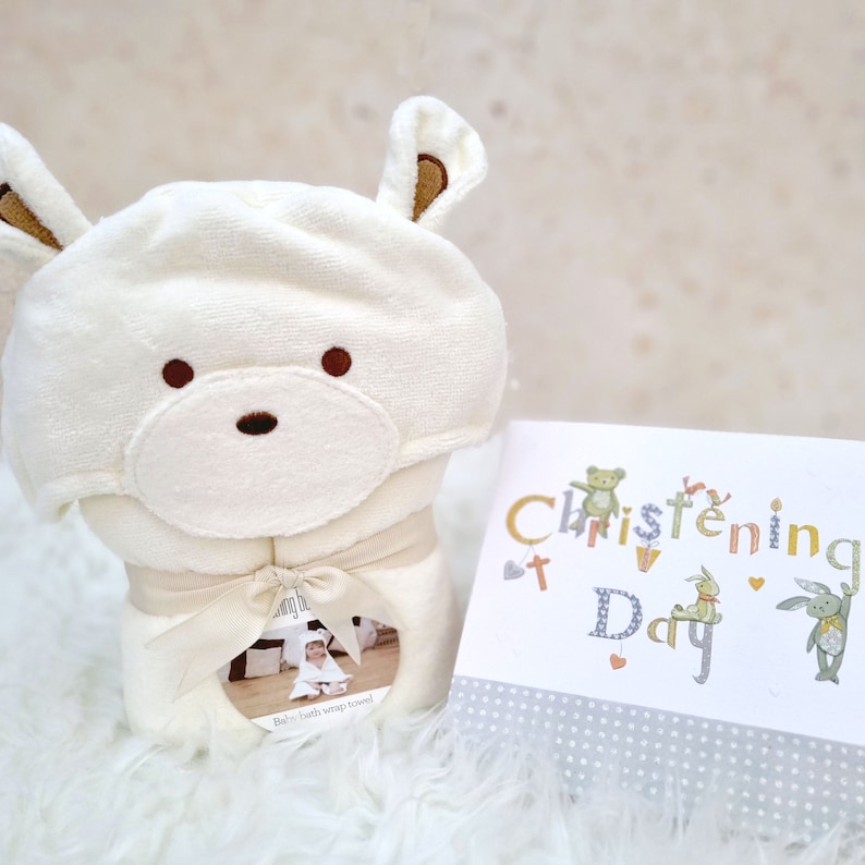 Personalised Polar Bear Hooded Baby Gift Towel Personalised Baby Gift image 9
