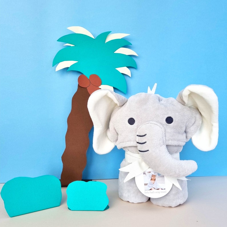 Personalised Elephant Hooded Baby Gift Towel Personalised Baby Gift image 9