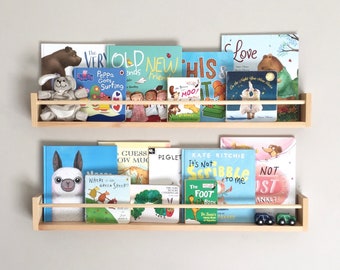 Kids Bookshelf: Round Front -  Nursery Bookshelves - Book Shelf - Nursery Shelves - Floating Shelf - Kids Room Wall Shelf - Kids Room Decor