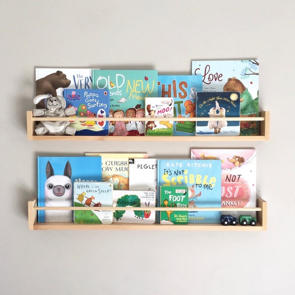 Kids Bookshelf: Round Front -  Nursery Bookshelves - Book Shelf - Nursery Shelves - Floating Shelf - Kids Room Wall Shelf - Kids Room Decor