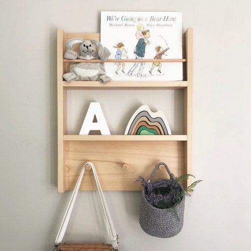 Kids Combo Shelf Kids Room Decor Nursery Decor Wood Book Etsy