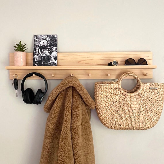 Coat Rack Timber Entryway Hooks Peg Rack Peg Shelf Wooden Hooks