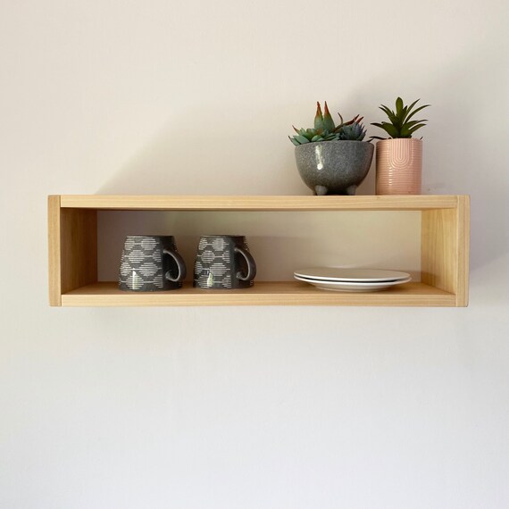 Floating Box Shelf, Wood Rectangle Wall Mount Shelves, Hallway and Entryway  Hanging Cube, Nightstand Wood Shelf, Wooden Bedside Table,custom 