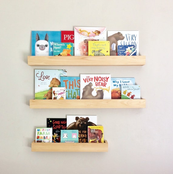 Kids Bookshelf: Solid Front - Kids Bookshelf - Childrens Book Shelf - Nursery Wall Shelves, Floating Shelf - Kids Room Decor