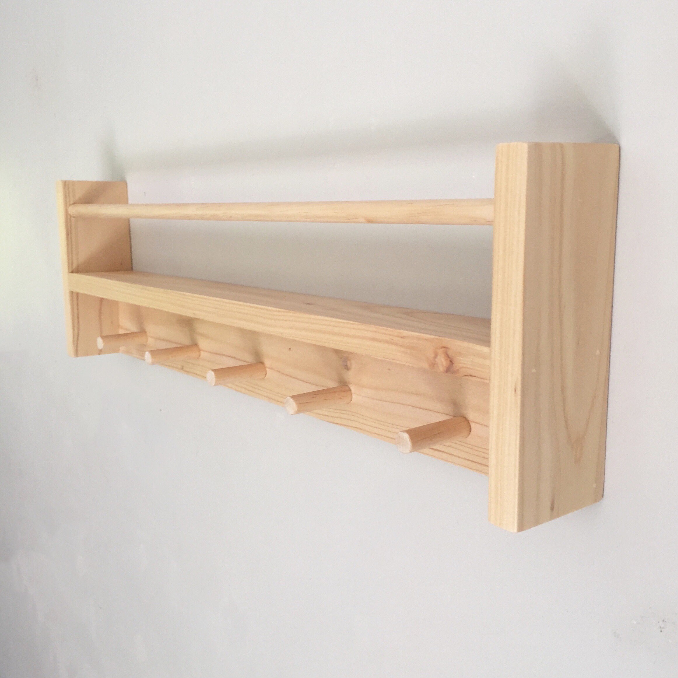 2 in 1 Bookshelf / Peg Rail Wood Bookshelves Peg Rail Wood Etsy Australia