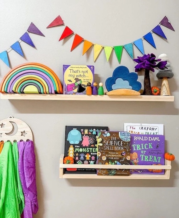Kids Bookshelf Flat Front Nursery Bookshelves Childrens Wall Book Shelf Nursery Shelf Floating Shelves Kids Room Decor Etsy Canada