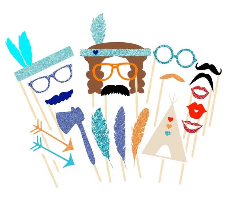 Boy Pow Wow Photobooth Props Printable Props Etsy