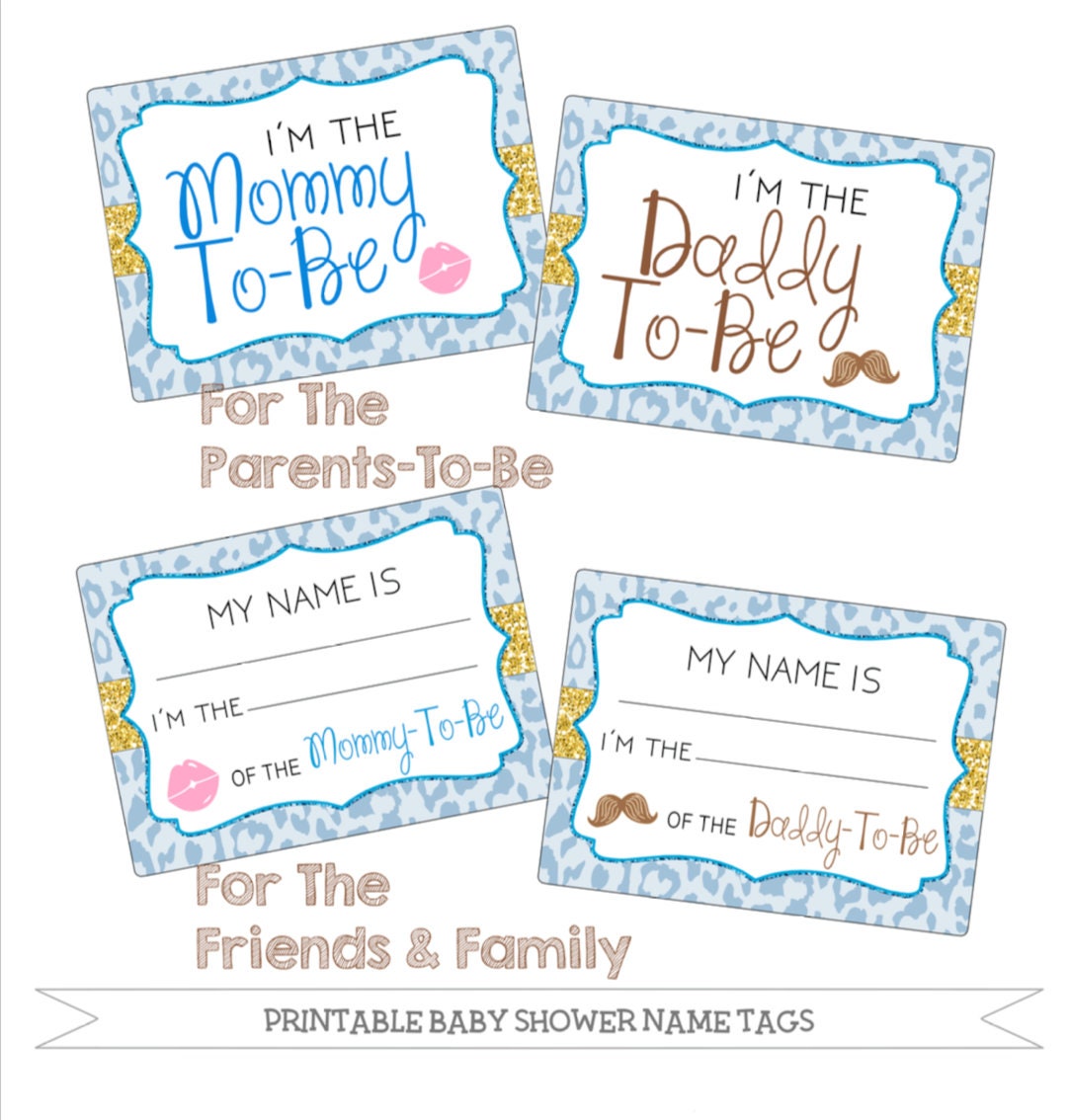 Printable Baby Shower Name s Package Blue Cheetah Etsy Printable Baby Shower Name s Package Blue Cheetah Etsy