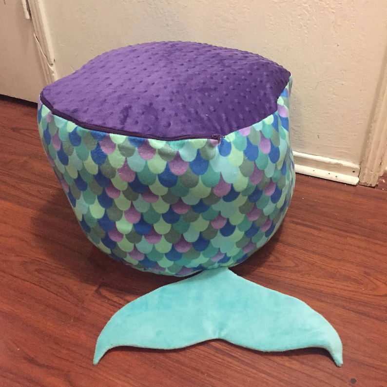 Mermaid toy storage bean bag chair Etsy