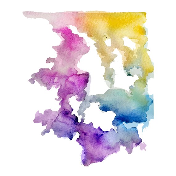 Download Rainbow Watercolor Splash Vector PSD file rainbow all | Etsy