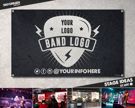 Band Banners Stage Banners Premium Vinyl Full Color Banner Etsy