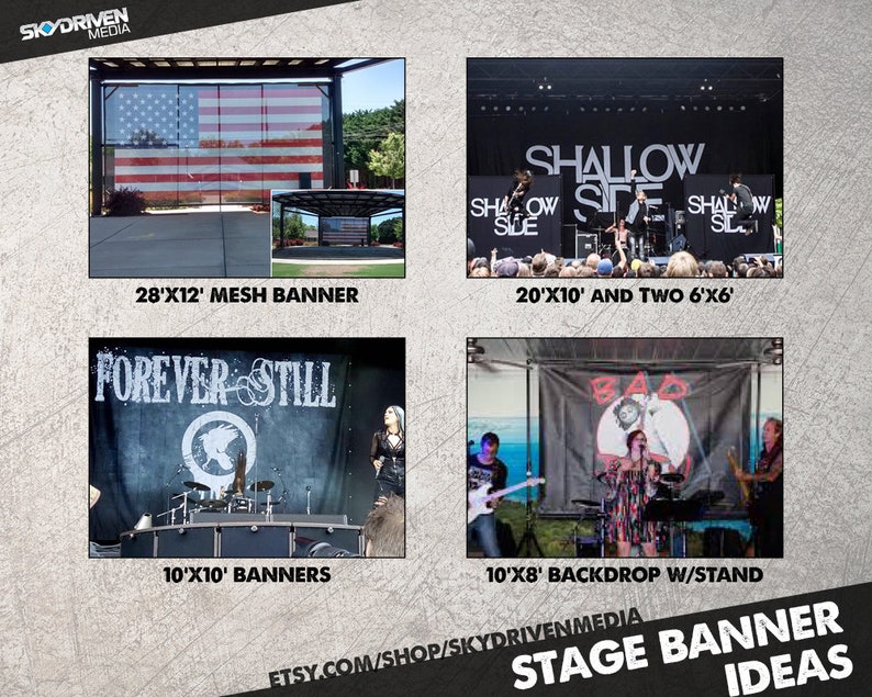Band Banners Stage Banners Premium Vinyl FullColor Banner Etsy