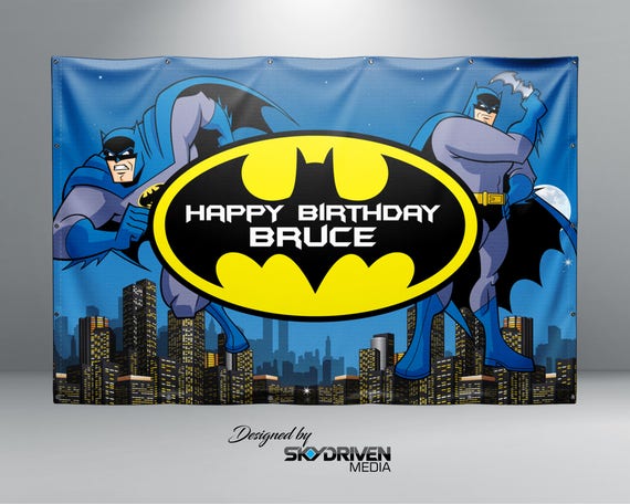 Batman Birthday Banner Personalized Custom Banner Etsy