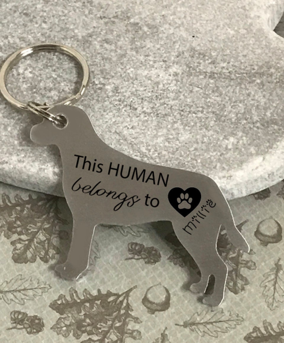Cockapoo Pewter Motif on Chromed Bottle Opener Keyring Dad Cockapoo Gifts