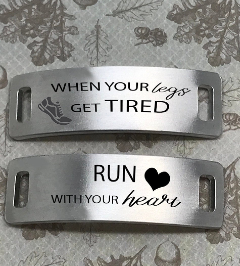 Trainer tags when your legs get tired run with your heart Etsy