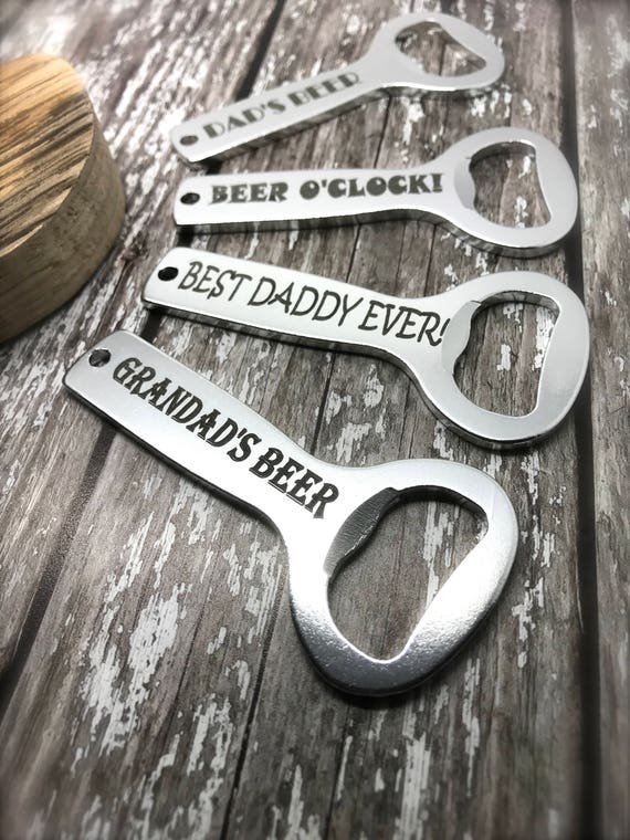 Regalos Personalizados padres día Grabado Metal Abrebotellas Papá Papá Grandad