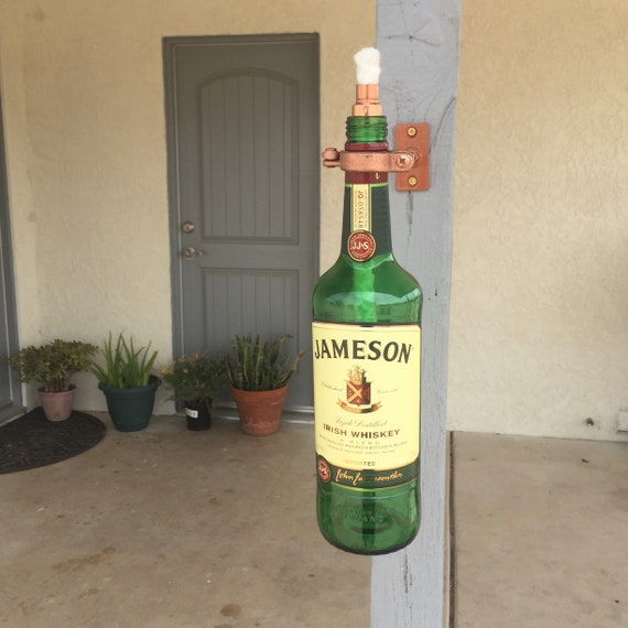 Upcycled Irish Whiskey Bottle Tiki Torch Oil Lamp Outdoor Etsy