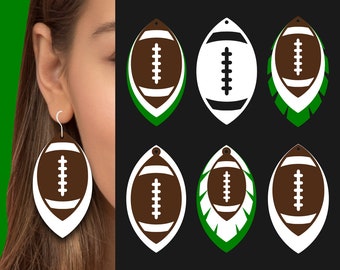 Football Earring Svg Etsy