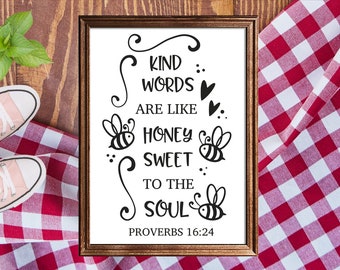 Download Free Kind Words Honey Etsy SVG Cut Files