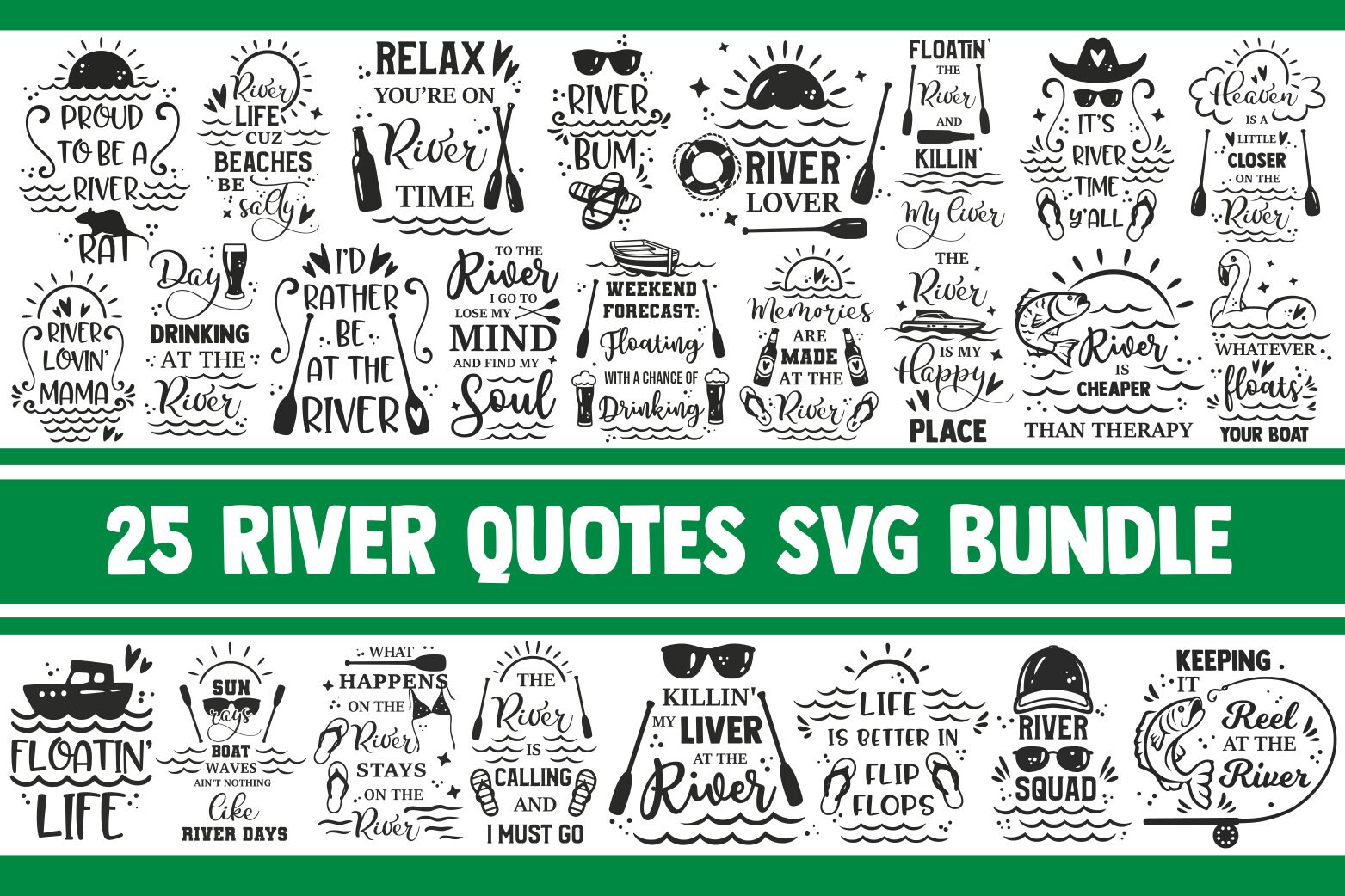 River SVG Bundle, fishing svg, summer svg, vacation svg, lake svg, sv…