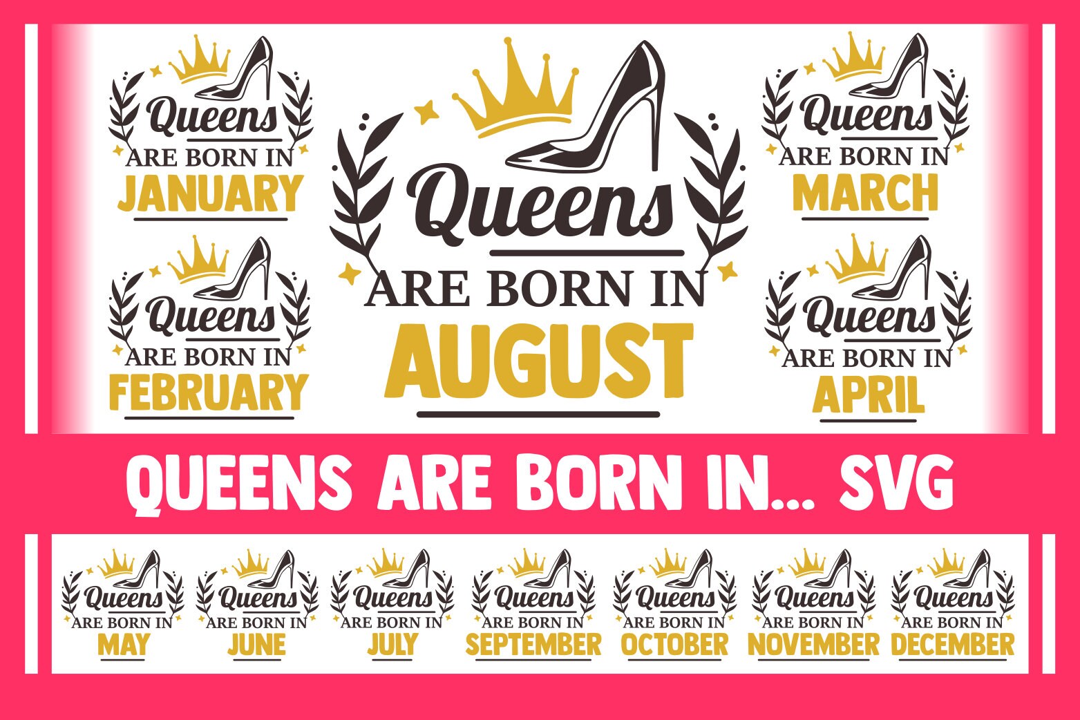 Queens are born in SVG Bundle, queen svg, birthday svg, queens are bo…