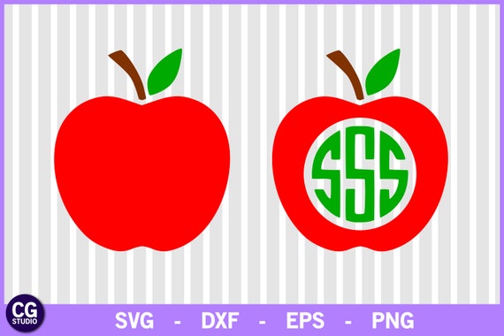 Download Teacher Apple Monogram Svg Apple Monogram Frame Svg School Etsy