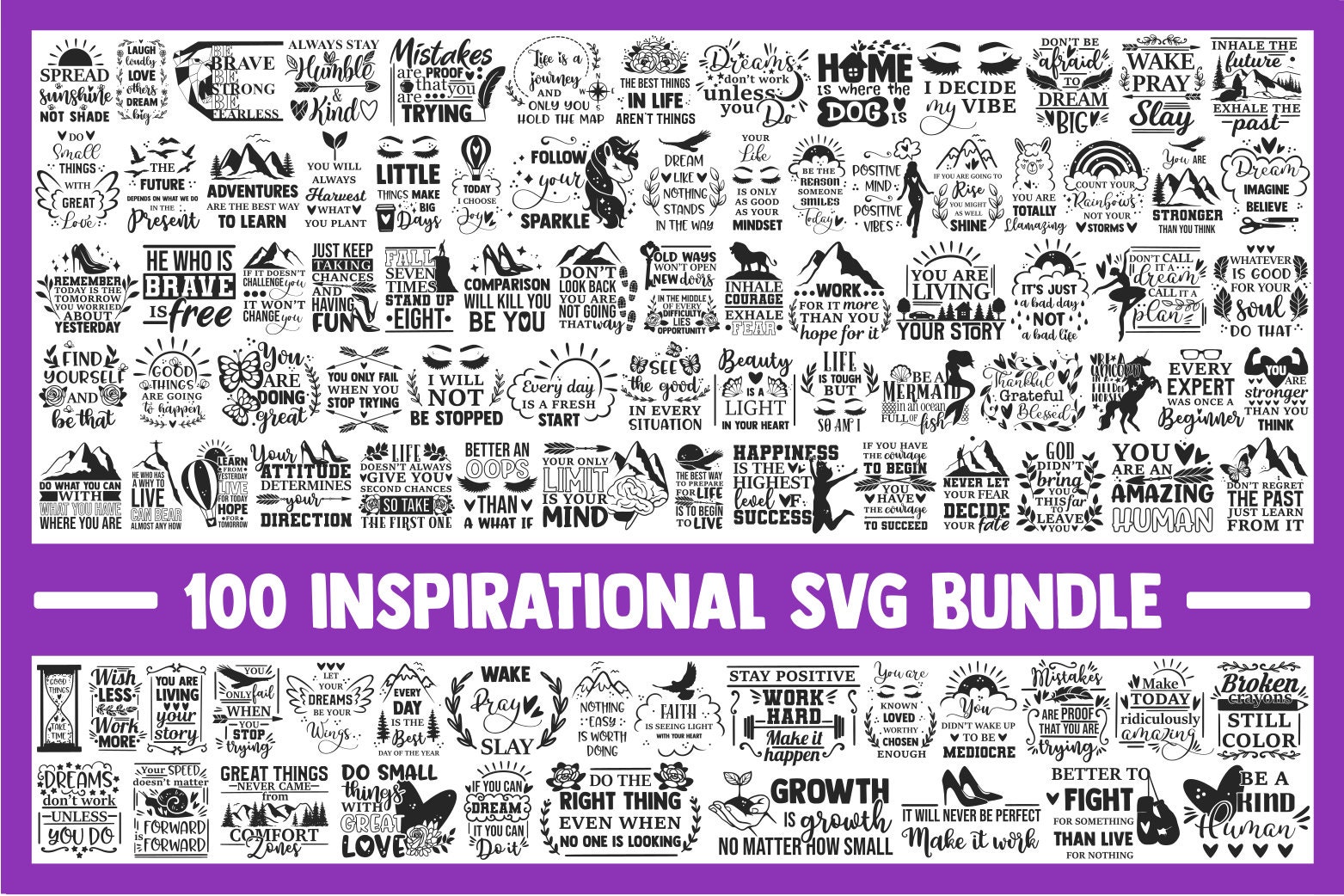 Inspirational quotes SVG Bundle, motivational svg, inspirational svg,…