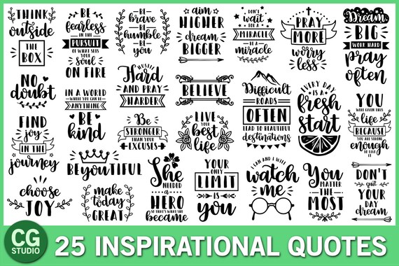 Download Free Inspirational Quotes Svg Bundle Motivational Svg Be Kind Etsy SVG Cut Files
