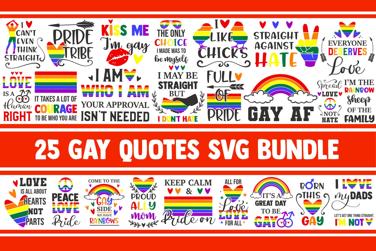 Gay pride SVG Bundle, lgbt svg, gay svg, pride svg, rainbow svg, svg …