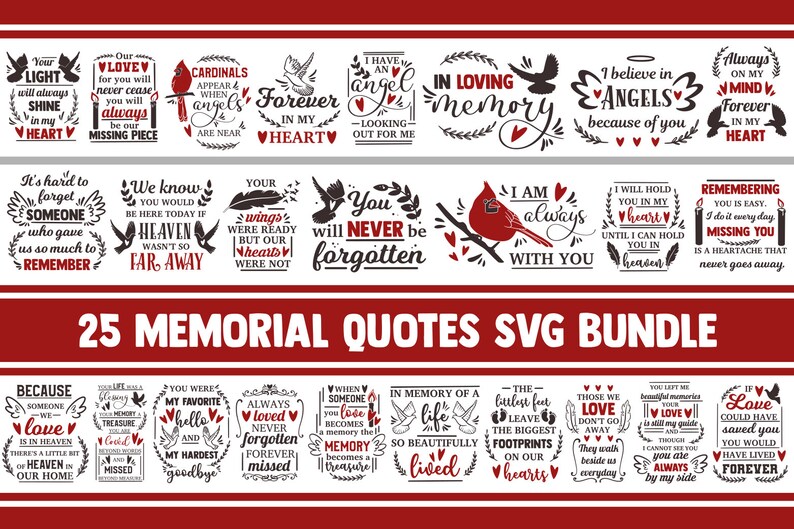 Download Memorial SVG bundle in loving memory svg cardinal svg your | Etsy