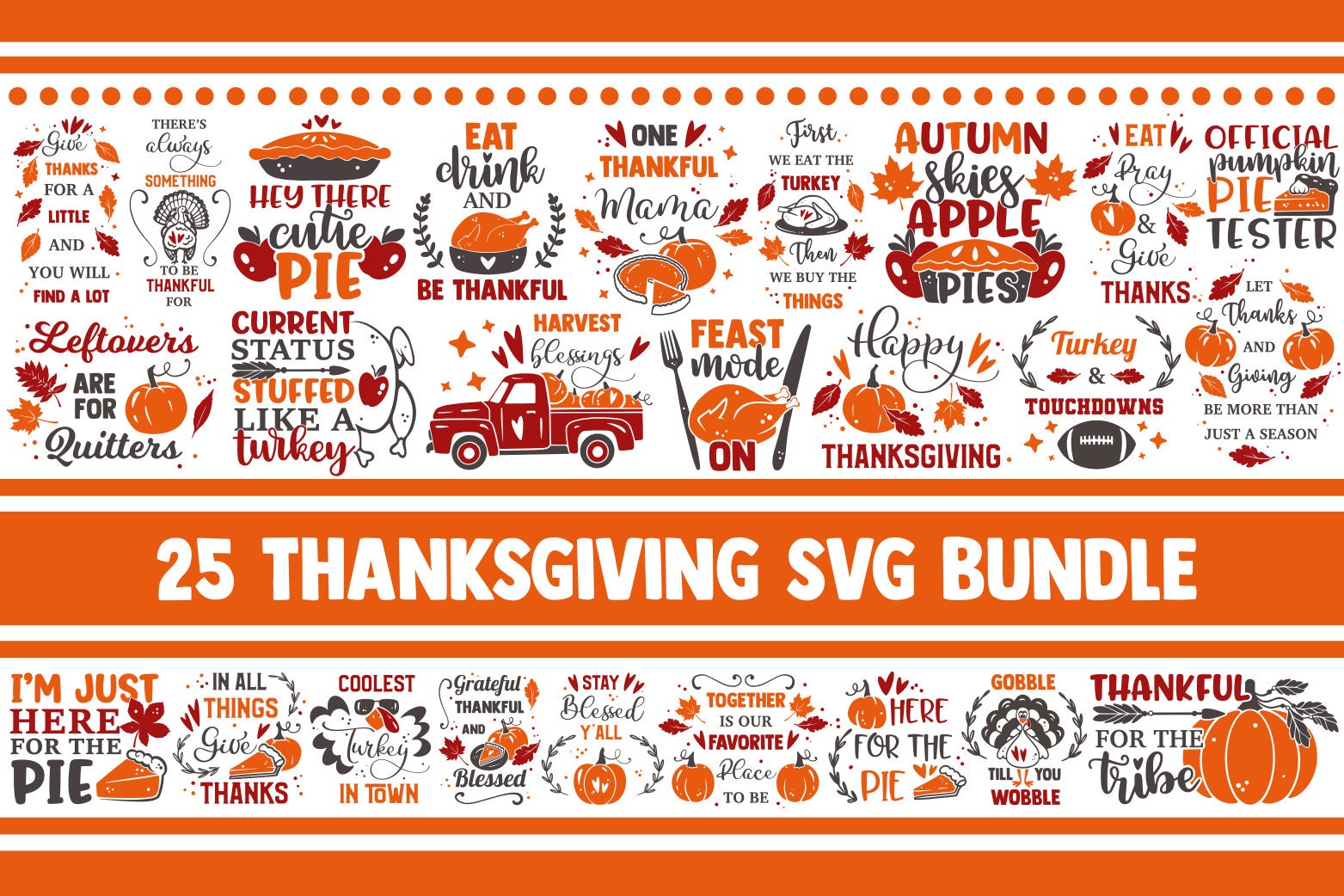 Download Thanksgiving SVG Bundle thankful svg blessed svg turkey | Etsy