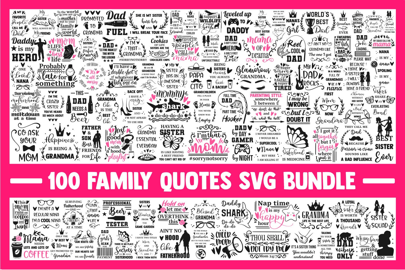 Family SVG Bundle, mom svg, sister svg, grandma svg, nana svg, dad sv…