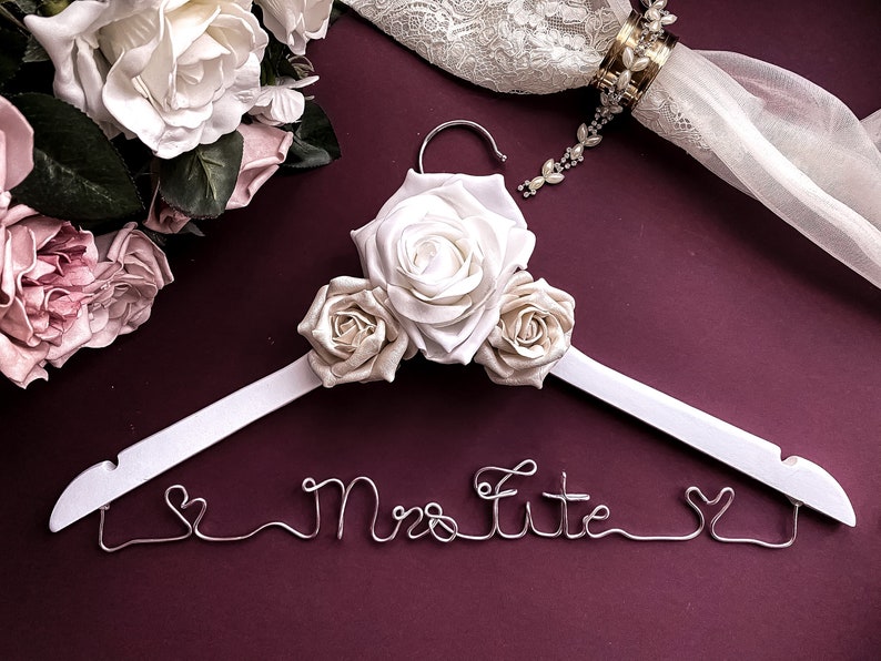 Wedding Hanger Personalised Bridal Hanger Wedding Dress Hanger Wire Hanger