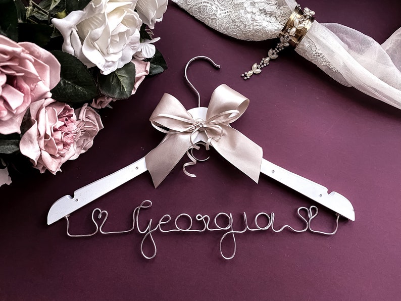 Wedding Hanger Personalised Bridal Hanger Wedding Dress Hanger Wire Hanger