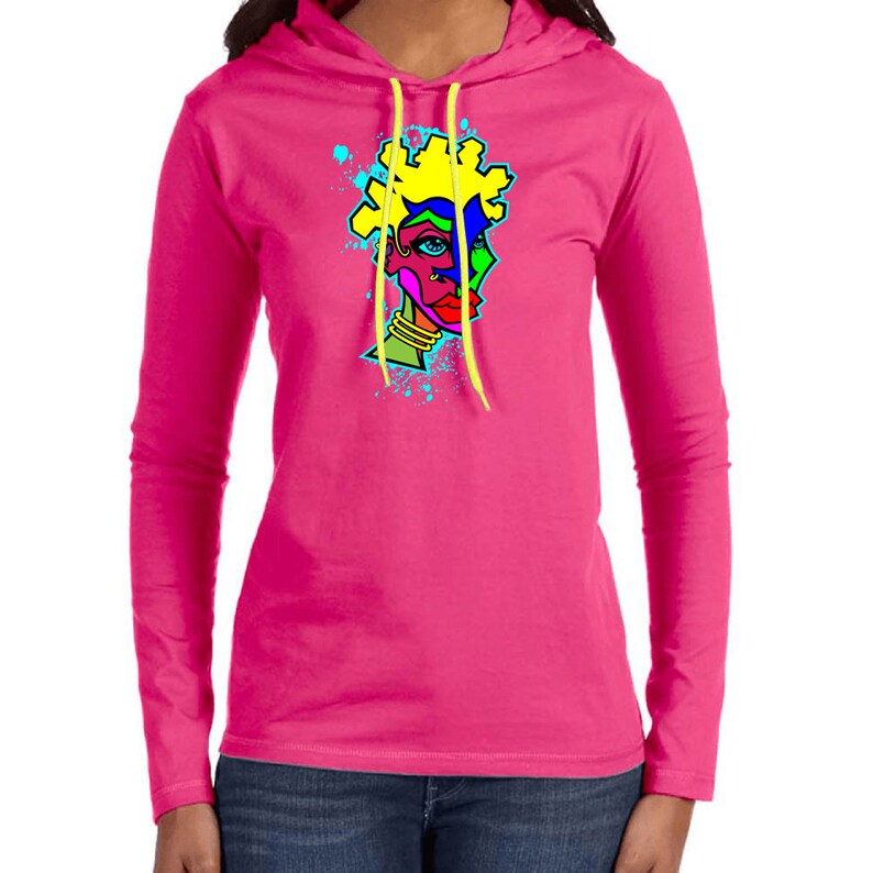 AFROPUNK Phase 4 Ladies Lightweight Long-Sleeve Hooded Graphic T-Shirt