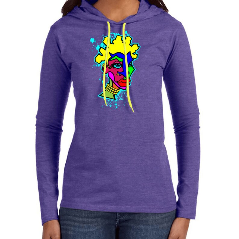AFROPUNK Phase 4 Ladies Lightweight Long-Sleeve Hooded Graphic T-Shirt