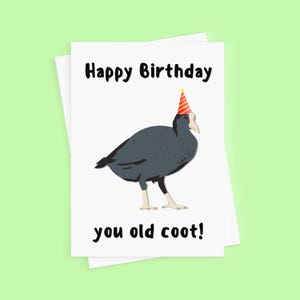 Carte d'anniversaire à imprimé foulque | carte d'anniversaire fantaisiste pour tout le monde | Carte d'anniversaire grand-père | Anniversaire grand-mère | Anniversaire papa | anniversaire de personne âgée