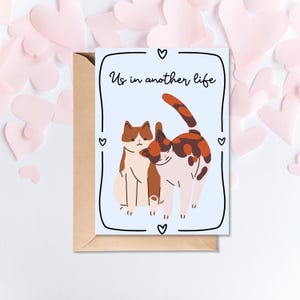 Verjaardagskaart katten | Dierenverjaardagskaart | Verjaardagskaart voor kattenliefhebbers | leuke verjaardagskaart kattenpaar | Calicokat-afdruk