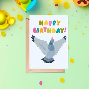 Tauben Druck Geburtstagskarte | Vogel Geburtstagskarte | Ornithologie Geburtstagskarte | Geburtstagskarte für Vogelforscherin