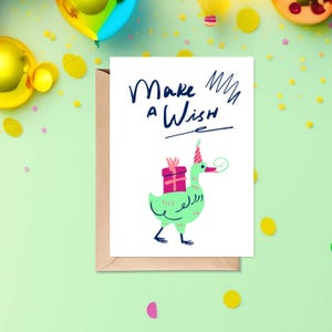 Verjaardagskaart met eendprint | grillige verjaardagskaart voor vriend | schattige eendverjaardagskaart | verjaardagskaart kennis: