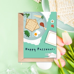 Biglietto di auguri per la Pasqua ebraica, biglietto di ringraziamento per il Seder, festa ebraica, biglietto di auguri per Pesach, busta inclusa, stampa di qualità lucida, per un amico