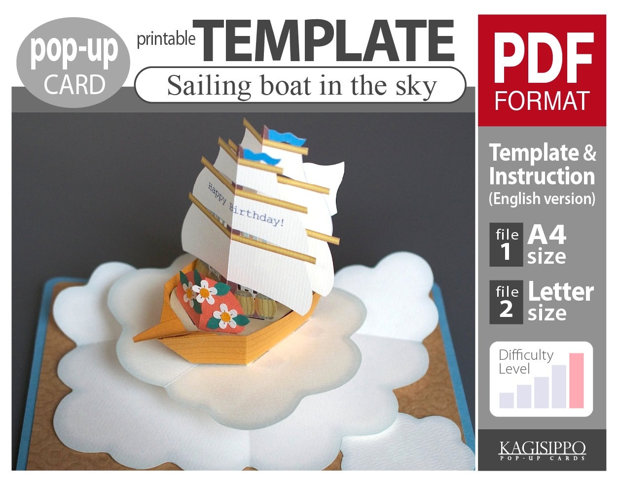 TEMPLATE pdf_digital Download File__pop-up Card__sailing image